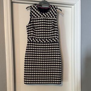 Jcrew Navy and White Checkered Dress 6P